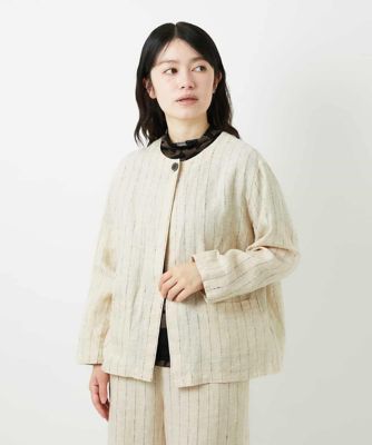セットアップ対応］リネンステッチストライプジャケット | GIANNI LO