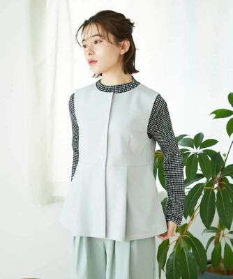 ＜GIANNI LO GIUDICE(Women/小さいサイズ)＞［セットアップ対応］リネンライクノーカラージレ