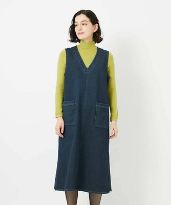 ＜GIANNI LO GIUDICE(Women/小さいサイズ)＞デニムカラーリバーワンピース