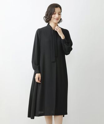 ボウタイフレアワンピース