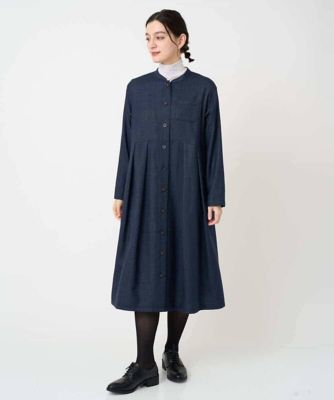 ウール混デニム前開きワンピース | GIANNI LO GIUDICE(Women/小さい