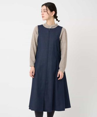 ＜GIANNI LO GIUDICE(Women/小さいサイズ)＞ウール混デニム前後２ＷＡＹジャンパースカート