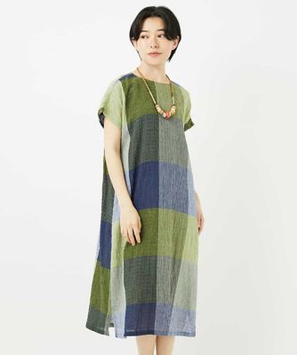 ＜GIANNI LO GIUDICE(Women/小さいサイズ)＞［日本製］コットンレーヨンランダムチェックワンピース