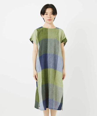 ［日本製］コットンレーヨンランダムチェックワンピース