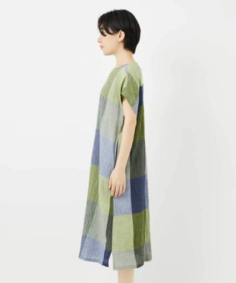 ［日本製］コットンレーヨンランダムチェックワンピース