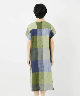 ［日本製］コットンレーヨンランダムチェックワンピース