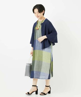 ［日本製］コットンレーヨンランダムチェックワンピース