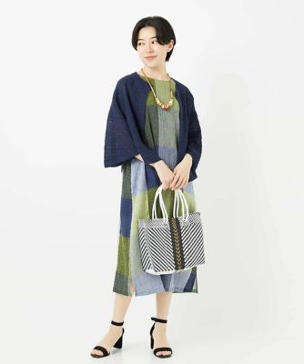 ［日本製］コットンレーヨンランダムチェックワンピース