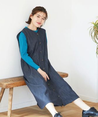 ＜GIANNI LO GIUDICE(Women/小さいサイズ)＞［セットアップ対応］デニムライクジャンパースカート