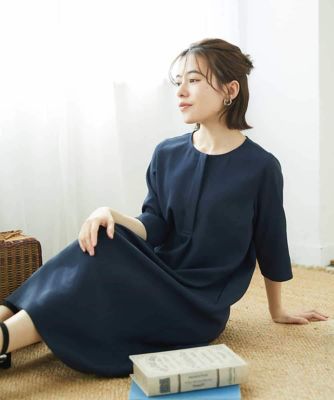 ＜GIANNI LO GIUDICE(Women/小さいサイズ)＞［セットアップ対応］リネンライクワンピース