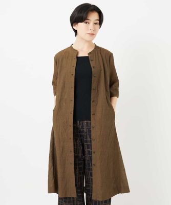 先染めボイルワッシャーワンピース