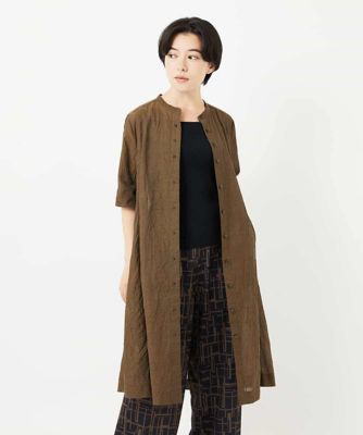 先染めボイルワッシャーワンピース