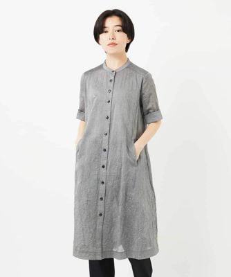 先染めボイルワッシャーワンピース