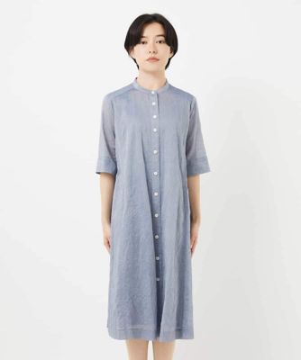先染めボイルワッシャーワンピース