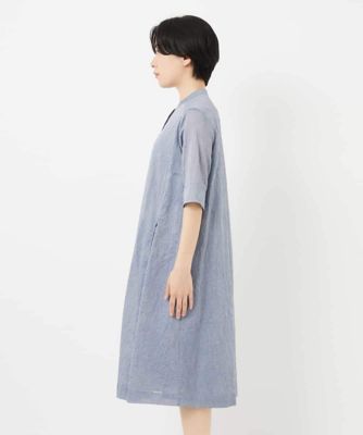 先染めボイルワッシャーワンピース