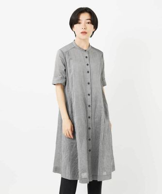 先染めボイルワッシャーワンピース
