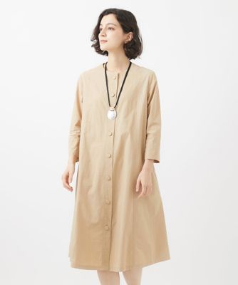 コットンタイプライター前開きワンピース