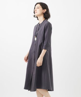 コットンタイプライター前開きワンピース