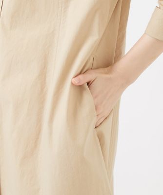 コットンタイプライター前開きワンピース