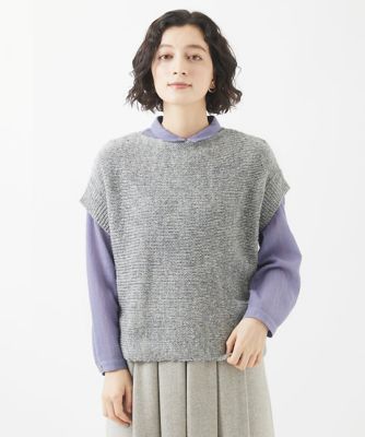 シルク混ファンシーニットベスト