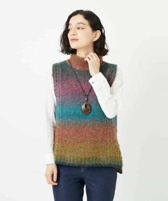 ＜GIANNI LO GIUDICE(Women/小さいサイズ)＞カスリブークレニットベスト