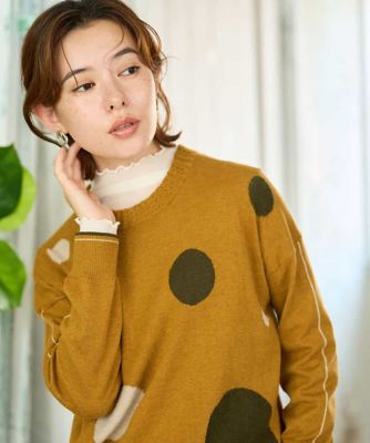 大きいサイズ！新品！SCAPA チェックデザイン　シルク混ニット　洗える44 シルク混ニットプルオーバー | GIANNI LO GIUDICE(Women/小さいサイズ