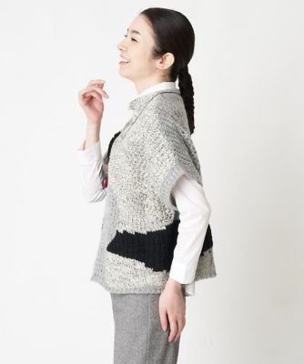 ＜GIANNI LO GIUDICE(Women/小さいサイズ)＞［日本製］ミックスカラーインターシャニットベスト