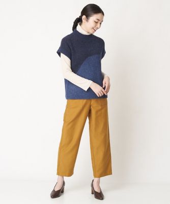 アゼ編みインターシャニットベスト