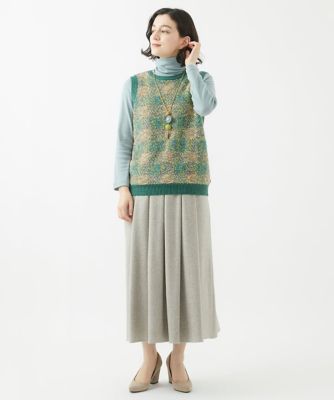 ［日本製］ファンシーチェックジャガードニットベスト