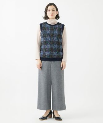 ［日本製］ファンシーチェックジャガードニットベスト