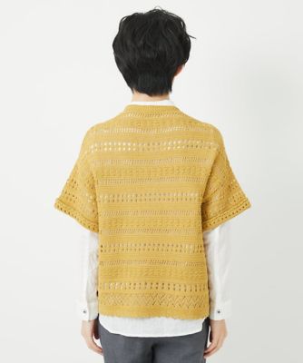 透かし編み半袖ニット
