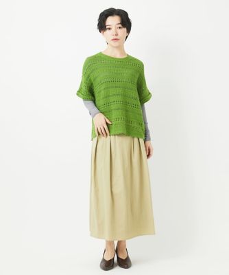 透かし編み半袖ニット
