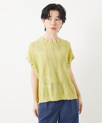アイレットフラワーニットベスト