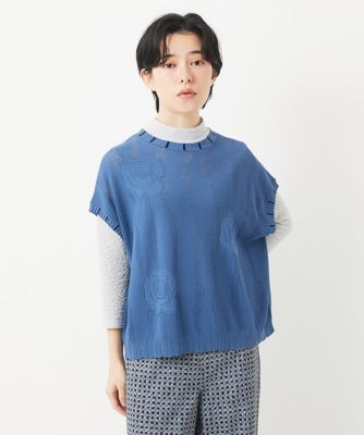 アイレットフラワーニットベスト
