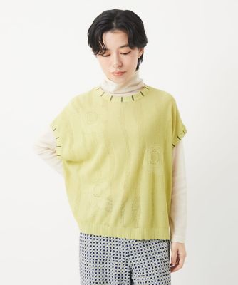 アイレットフラワーニットベスト