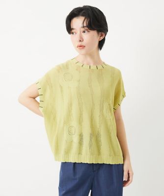 アイレットフラワーニットベスト