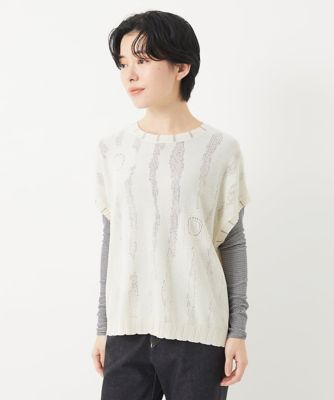 アイレットフラワーニットベスト