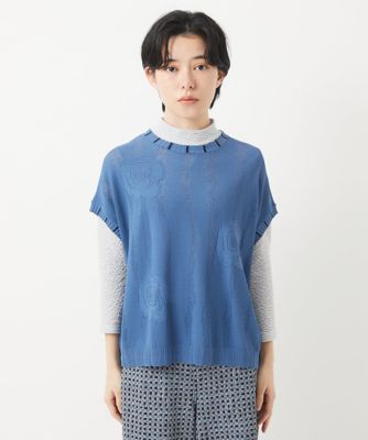 アイレットフラワーニットベスト