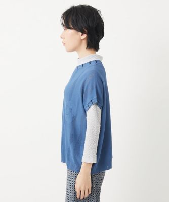 アイレットフラワーニットベスト