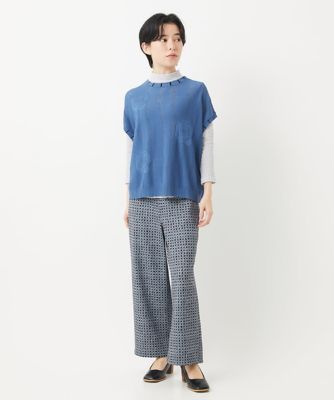 アイレットフラワーニットベスト