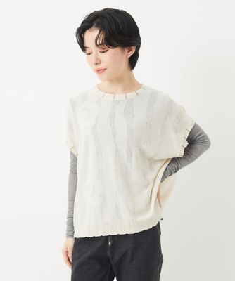 アイレットフラワーニットベスト