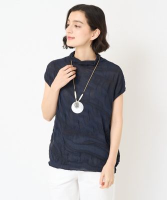 GIANNI LO GIUDICE / ジャンニ・ロ・ジュディチェ [洗える]ウェーブプレーティング刺繍ニット 洗える]ウェーブプレーティング刺繍ニット(ニット・セーター