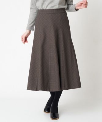 ＜GIANNI LO GIUDICE(Women/小さいサイズ)＞［日本製／洗える］カラーグレンチェックフレアースカート