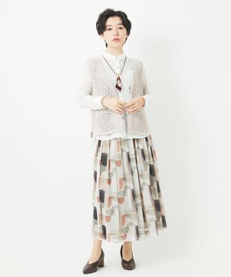 ［日本製］サモーラチュールプリントスカート