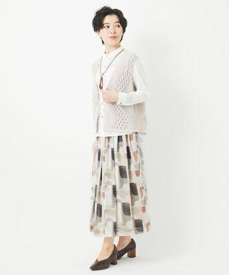 ［日本製］サモーラチュールプリントスカート