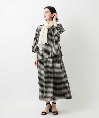 セットアップ対応］リネンコットンギンガムチェックスカート | GIANNI
