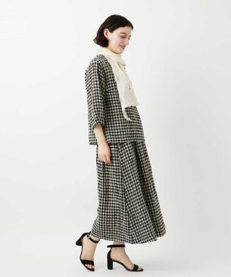 セットアップ対応］リネンコットンギンガムチェックスカート | GIANNI