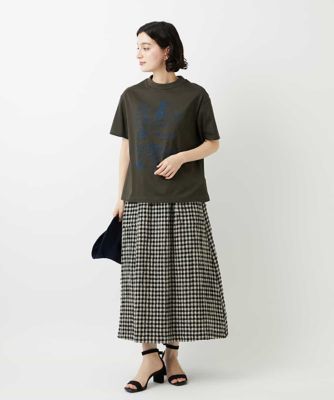 セットアップ対応］リネンコットンギンガムチェックスカート | GIANNI