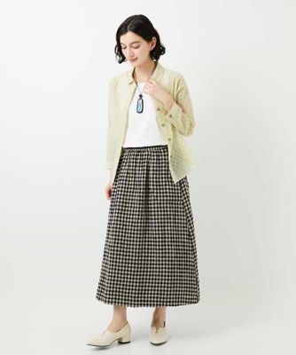 セットアップ対応］リネンコットンギンガムチェックスカート | GIANNI