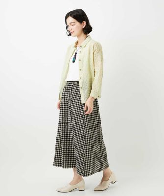 セットアップ対応］リネンコットンギンガムチェックスカート | GIANNI